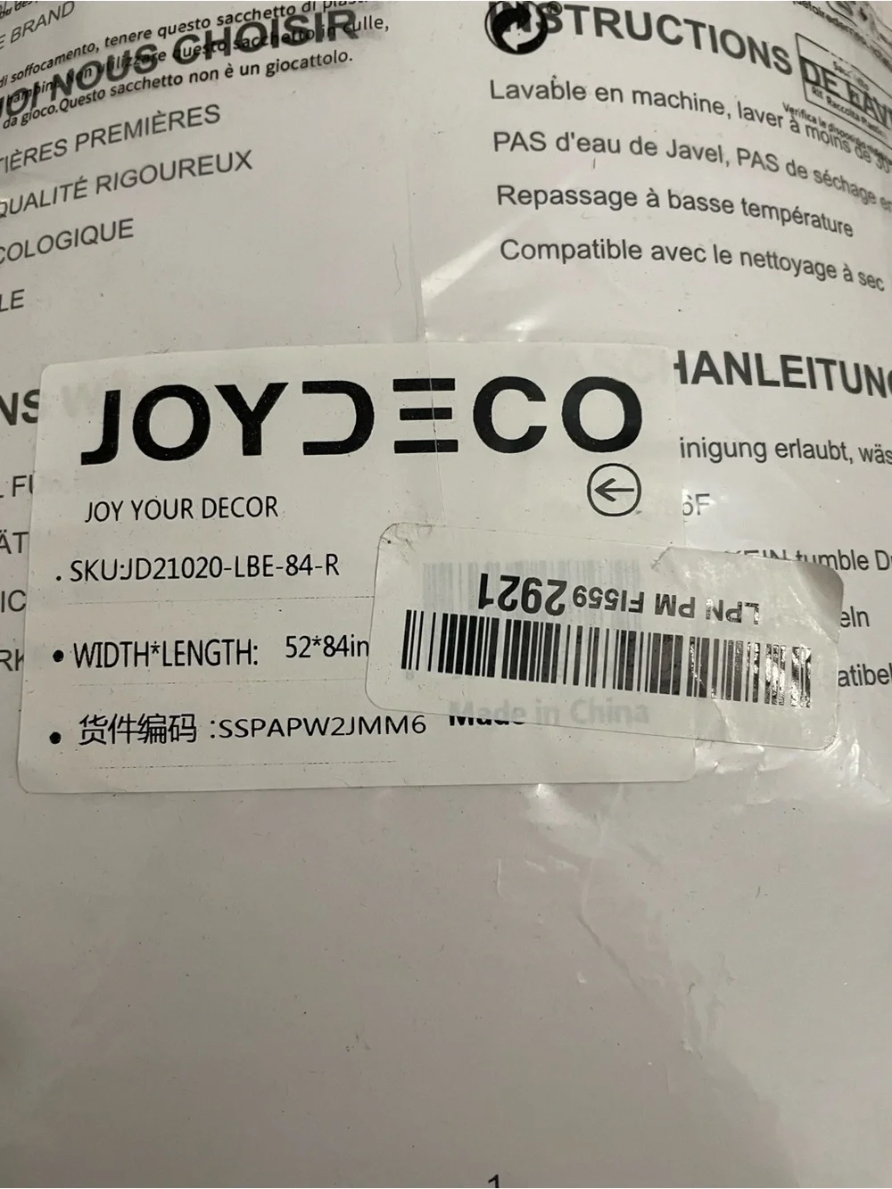 JOYDECO Faux Linen Blackout CURTAINS For Bedroom 52” Wide x 84” Long